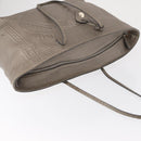 FENDI Celeria Tote Bag Leather Silver Auth 163303-7