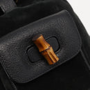 GUCCI Bamboo Backpack Suede Black Gold 003 1705 0030 Auth 163304-16