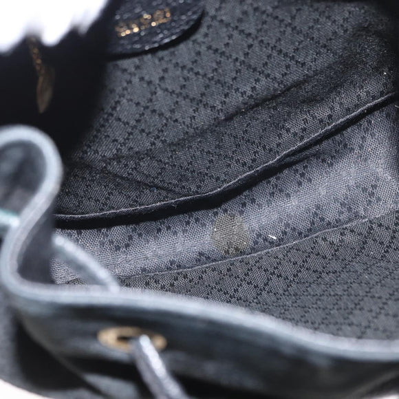 GUCCI Bamboo Backpack Suede Black Gold 003 1705 0030 Auth 163304