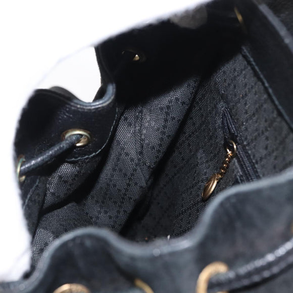 GUCCI Bamboo Backpack Suede Black Gold 003 1705 0030 Auth 163304