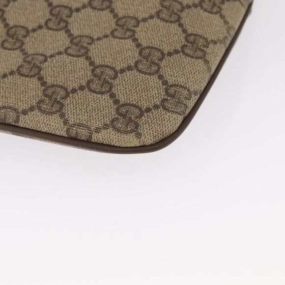 GUCCI GG Supreme Web Sherry Line Shoulder Bag PVC Beige Gold Auth 163314
