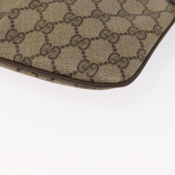 GUCCI GG Supreme Web Sherry Line Shoulder Bag PVC Beige Gold Auth 163314