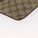GUCCI GG Supreme Web Sherry Line Shoulder Bag PVC Beige Gold Auth 163314-12
