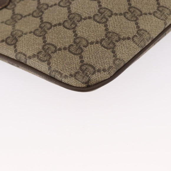 GUCCI GG Supreme Web Sherry Line Shoulder Bag PVC Beige Gold Auth 163314