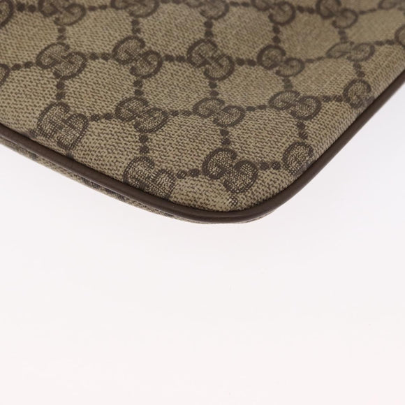 GUCCI GG Supreme Web Sherry Line Shoulder Bag PVC Beige Gold Auth 163314