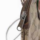 GUCCI GG Supreme Web Sherry Line Shoulder Bag PVC Beige Gold Auth 163314-14