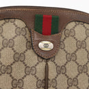 GUCCI GG Supreme Web Sherry Line Shoulder Bag PVC Beige Gold Auth 163314-15