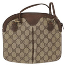 GUCCI GG Supreme Web Sherry Line Shoulder Bag PVC Beige Gold Auth 163314-3