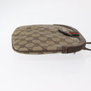 GUCCI GG Supreme Web Sherry Line Shoulder Bag PVC Beige Gold Auth 163314-4