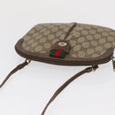 GUCCI GG Supreme Web Sherry Line Shoulder Bag PVC Beige Gold Auth 163314-6