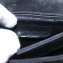 Salvatore Ferragamo Gancini Shoulder Bag Suede Black Gold Auth 163316-12