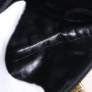 Salvatore Ferragamo Gancini Shoulder Bag Suede Black Gold Auth 163316-11