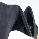 Salvatore Ferragamo Gancini Shoulder Bag Suede Black Gold Auth 163316-22