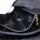 Salvatore Ferragamo Gancini Shoulder Bag Suede Black Gold Auth 163316-25