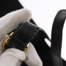 Salvatore Ferragamo Gancini Shoulder Bag Suede Black Gold Auth 163316-9