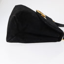 Salvatore Ferragamo Gancini Shoulder Bag Suede Black Gold Auth 163316-3