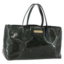 LOUIS VUITTON Monogram Vernis Wilshire PM Bag Blue Galatic M93646 LV Auth 163318-1