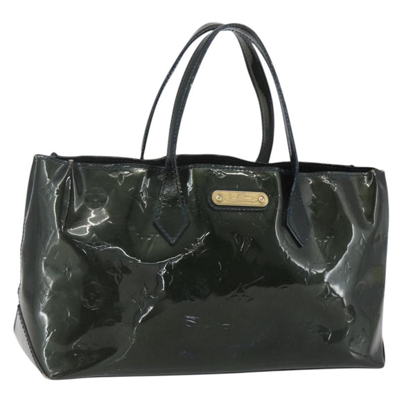 LOUIS VUITTON Monogram Vernis Wilshire PM Bag Blue Galatic M93646 LV Auth 163318