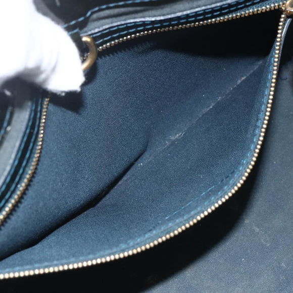 LOUIS VUITTON Monogram Vernis Wilshire PM Bag Blue Galatic M93646 LV Auth 163318