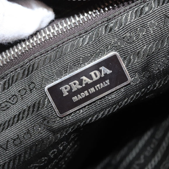 PRADA Shoulder Bag Nylon Red Silver Auth 163326
