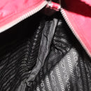 PRADA Shoulder Bag Nylon Red Silver Auth 163326-20