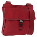 PRADA Shoulder Bag Nylon Red Silver Auth 163326-1