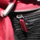 PRADA Shoulder Bag Nylon Red Silver Auth 163326-23