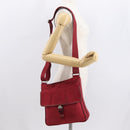 PRADA Shoulder Bag Nylon Red Silver Auth 163326-25