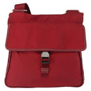PRADA Shoulder Bag Nylon Red Silver Auth 163326-13
