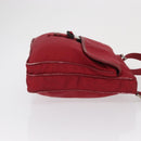 PRADA Shoulder Bag Nylon Red Silver Auth 163326-3