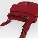 PRADA Shoulder Bag Nylon Red Silver Auth 163326-6