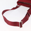 PRADA Shoulder Bag Nylon Red Silver Auth 163326-7