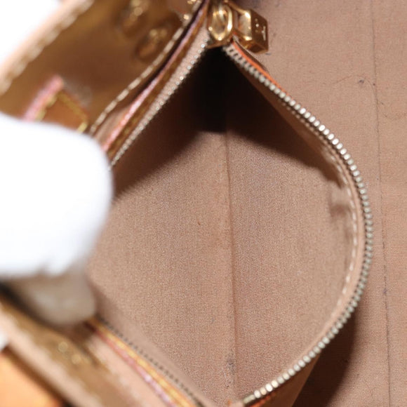 LOUIS VUITTON Monogram Vernis Reade PM Hand Bag Noisette M91334 LV Auth 163334