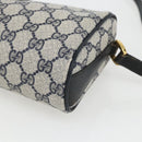 GUCCI GG Supreme Sherry Line Bag PVC Navy Gold Red 89 02 018 Auth 163335-9