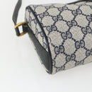 GUCCI GG Supreme Sherry Line Bag PVC Navy Gold Red 89 02 018 Auth 163335-14