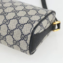 GUCCI GG Supreme Sherry Line Bag PVC Navy Gold Red 89 02 018 Auth 163335-15