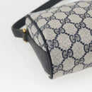GUCCI GG Supreme Sherry Line Bag PVC Navy Gold Red 89 02 018 Auth 163335-16