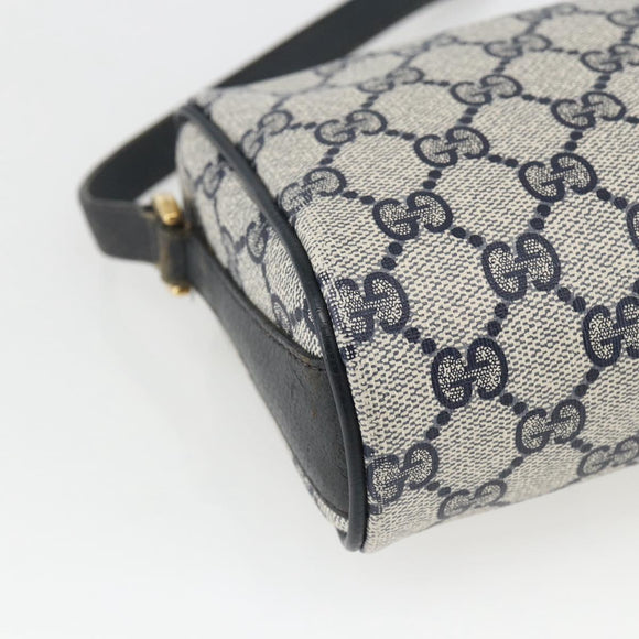 GUCCI GG Supreme Sherry Line Bag PVC Navy Gold Red 89 02 018 Auth 163335