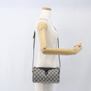 GUCCI GG Supreme Sherry Line Bag PVC Navy Gold Red 89 02 018 Auth 163335-20
