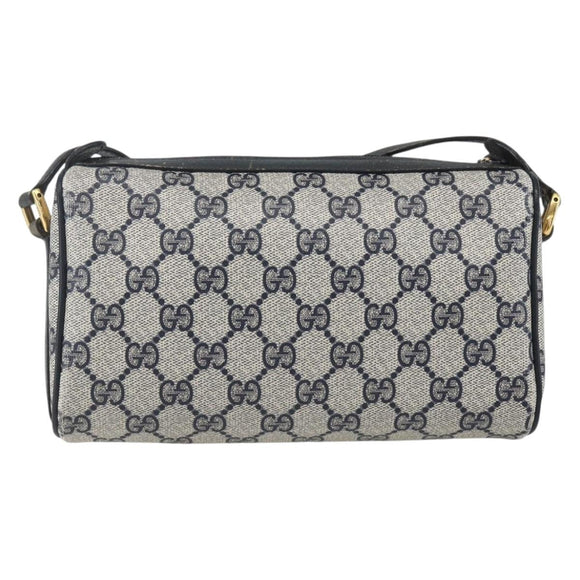 GUCCI GG Supreme Sherry Line Bag PVC Navy Gold Red 89 02 018 Auth 163335