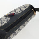 GUCCI GG Supreme Sherry Line Bag PVC Navy Gold Red 89 02 018 Auth 163335-6