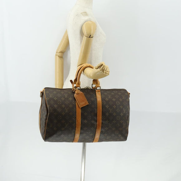 LOUIS VUITTON Monogram Keepall Bandouliere 45 Boston Bag M41418 LV Auth 163337