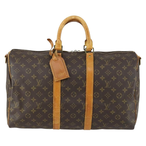 LOUIS VUITTON Monogram Keepall Bandouliere 45 Boston Bag M41418 LV Auth 163337