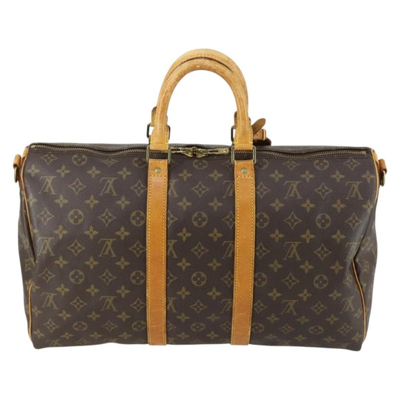 LOUIS VUITTON Monogram Keepall Bandouliere 45 Boston Bag M41418 LV Auth 163337