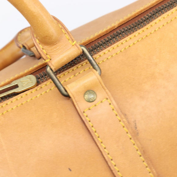 LOUIS VUITTON Nomad Keepall 55 Boston Bag Beige LV Auth 163339