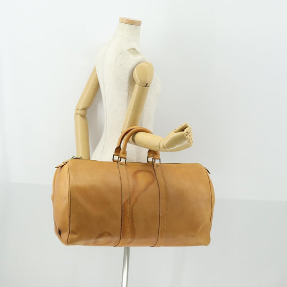 LOUIS VUITTON Nomad Keepall 55 Boston Bag Beige LV Auth 163339