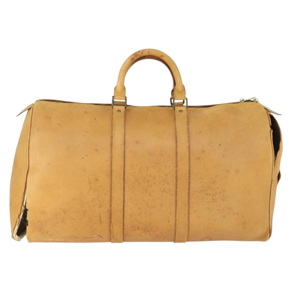 LOUIS VUITTON Nomad Keepall 55 Boston Bag Beige LV Auth 163339