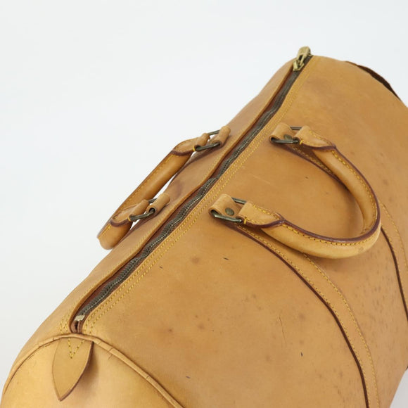 LOUIS VUITTON Nomad Keepall 55 Boston Bag Beige LV Auth 163339