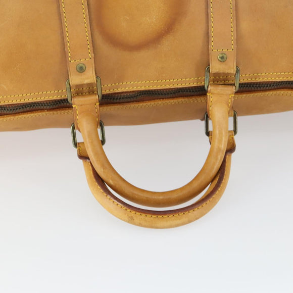 LOUIS VUITTON Nomad Keepall 55 Boston Bag Beige LV Auth 163339