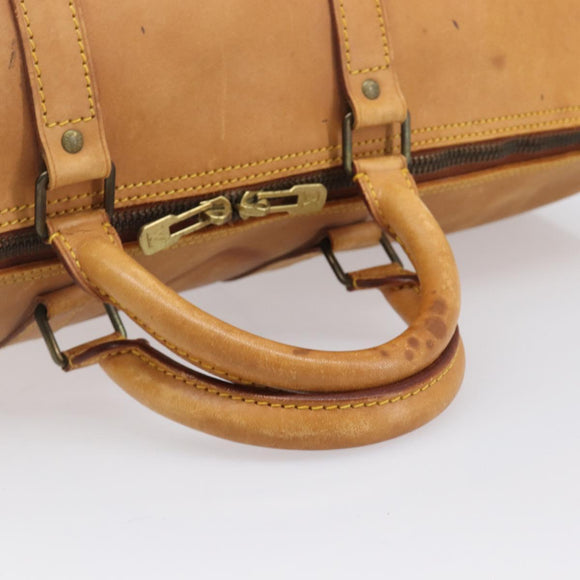 LOUIS VUITTON Nomad Keepall 55 Boston Bag Beige LV Auth 163339